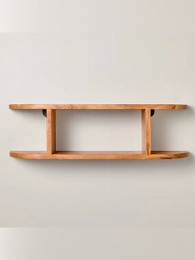 Hearth & Hand Wooden Floating 28 “ Rounded Edge Two-Tier Wall Shelf NWT